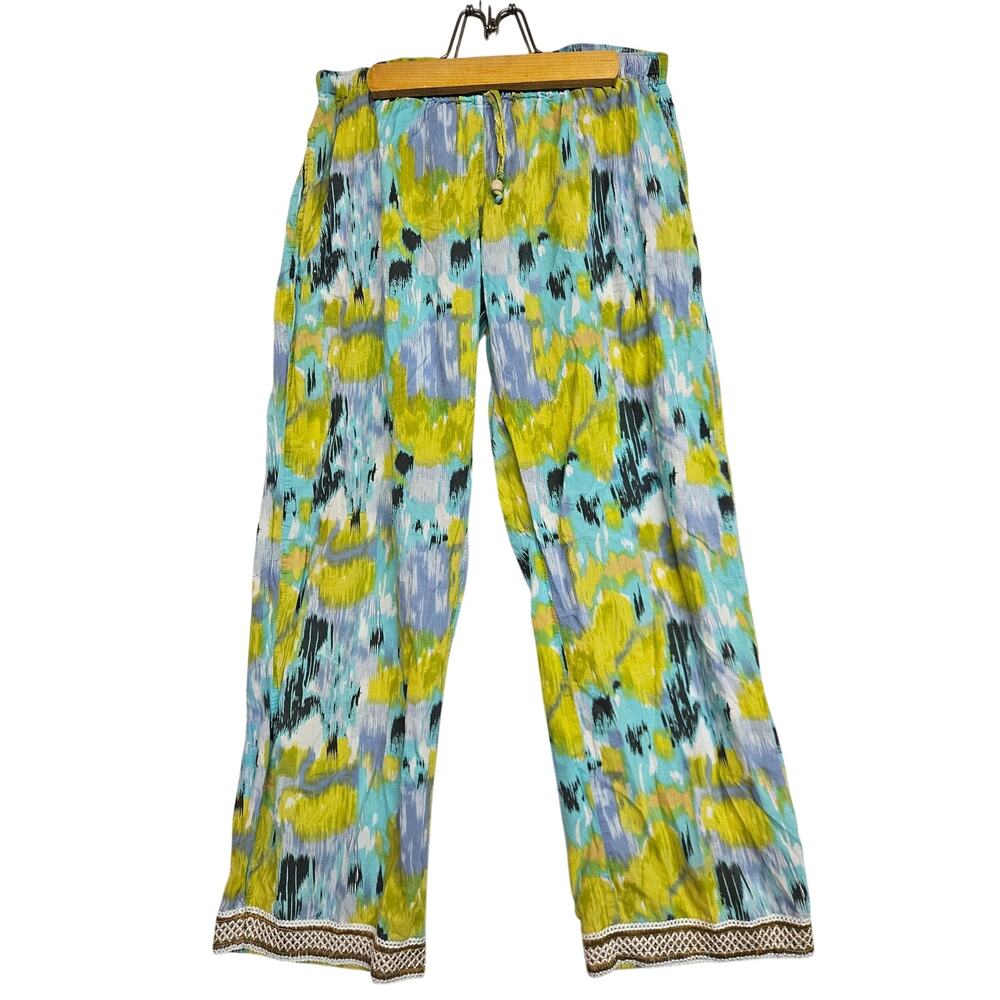 Sudara Punjammies Embroidered Cuff Cotton Sleep Pants Small